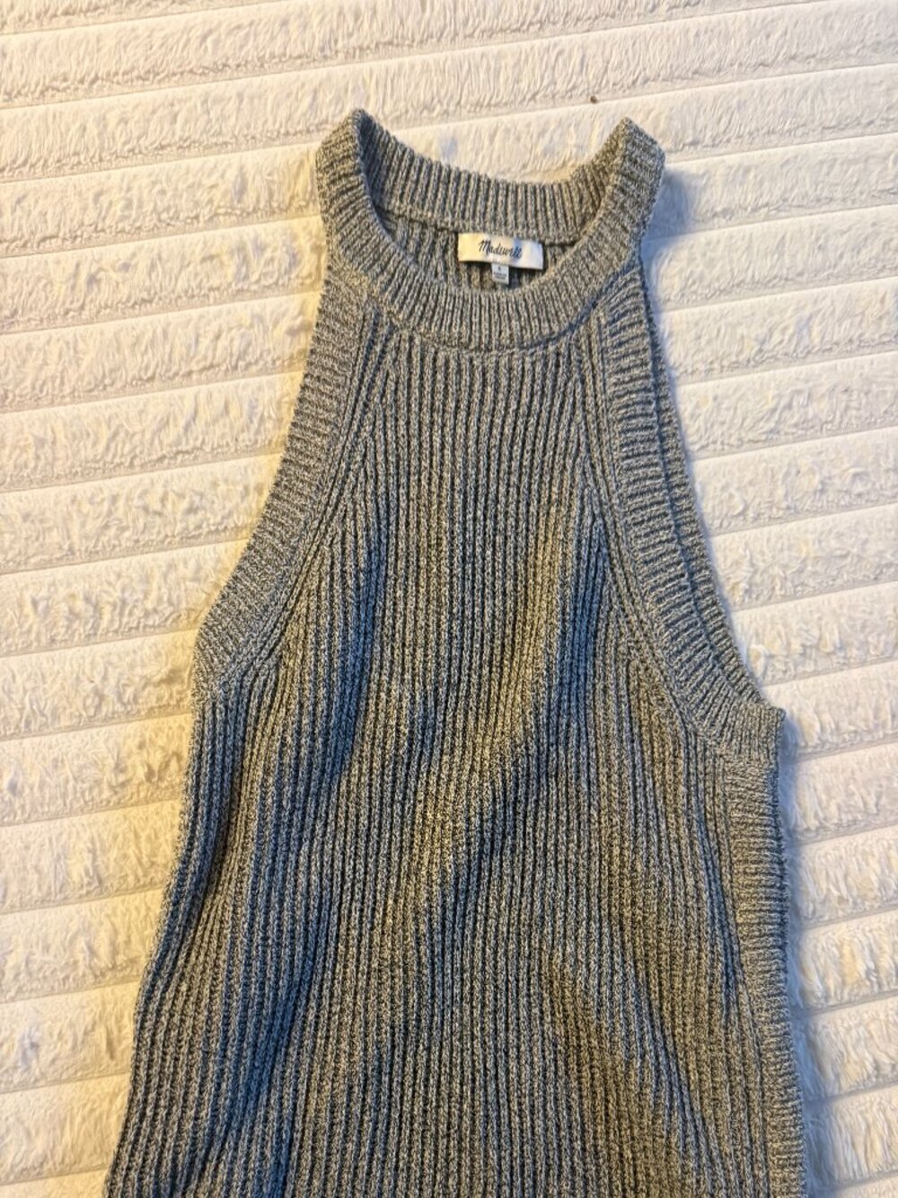 Madewell Knit Sleeves Top gray (small)
